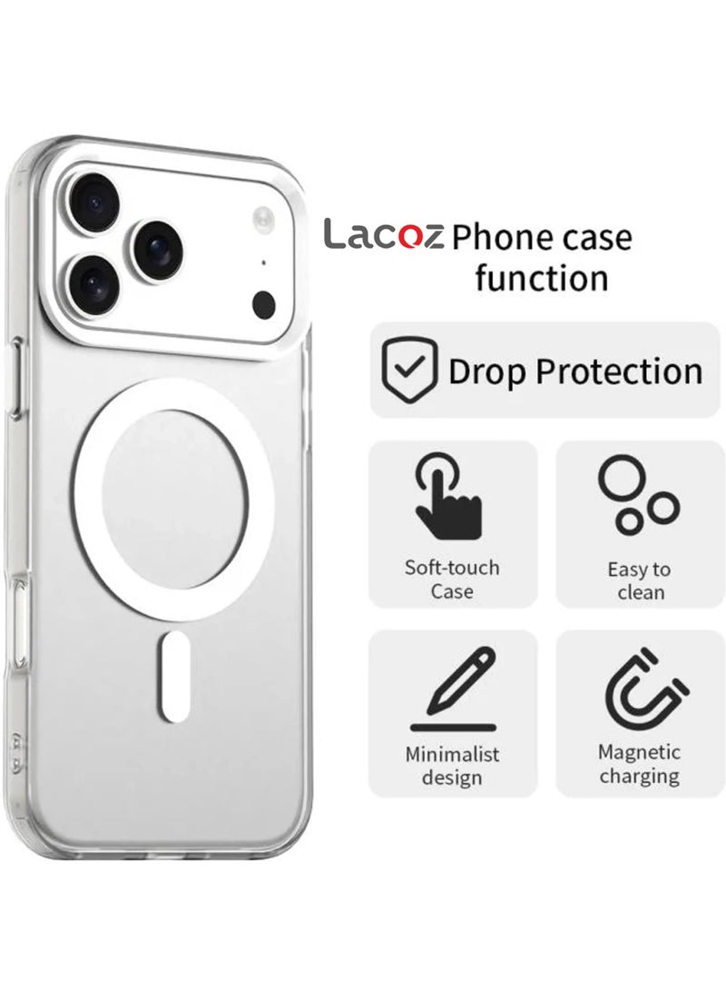 لاكوز جراب MagSafe شفاف فاخر لهاتف iPhone 17 Pro، غطاء حماية شفاف تمامًا مع حلقة مغناطيسية قوية للشحن اللاسلكي - Image 3