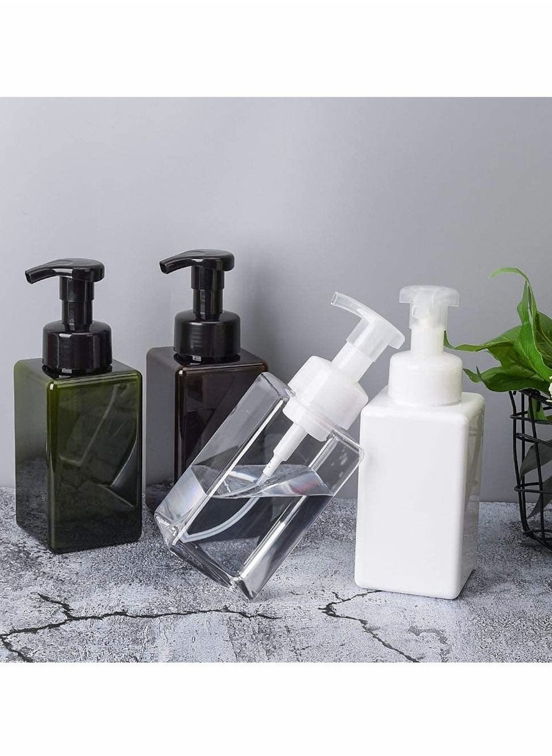 Y&D Foaming Soap Dispenser, 450ml (15oz) Refillable Pump Bottle Plastic for Liquid Soap, Shampoo, Body Wash (2 Pcs) (White)  - Image 4