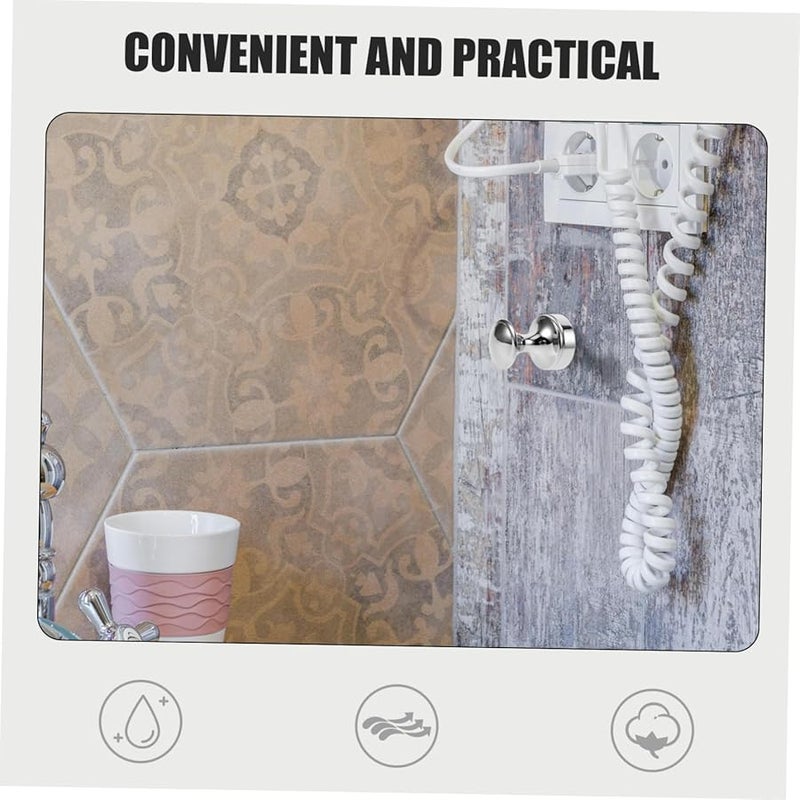 Metal Wall Mounted Hook Silver Round Head for Bathroom Kitchen Bedroom Organization - Image 4