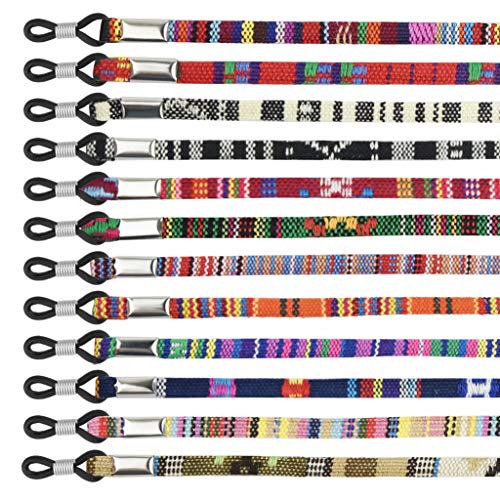 yeabwps 12 Pieces Glasses Strap Eyewear Retainer Sunglass Straps Glasses Holders Necklace, Multicolored Safety Glasses Cord Lanyard for Men and Wom - Image 1