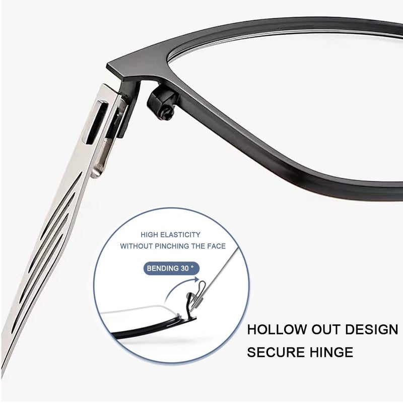 YIMI Photochromic Progressive Multifocus Reading Glasses for Men Women Spring Hinge UV400 Sunglasses Computer Blue Light Blocking Transition Glasses 2.5 - Image 5