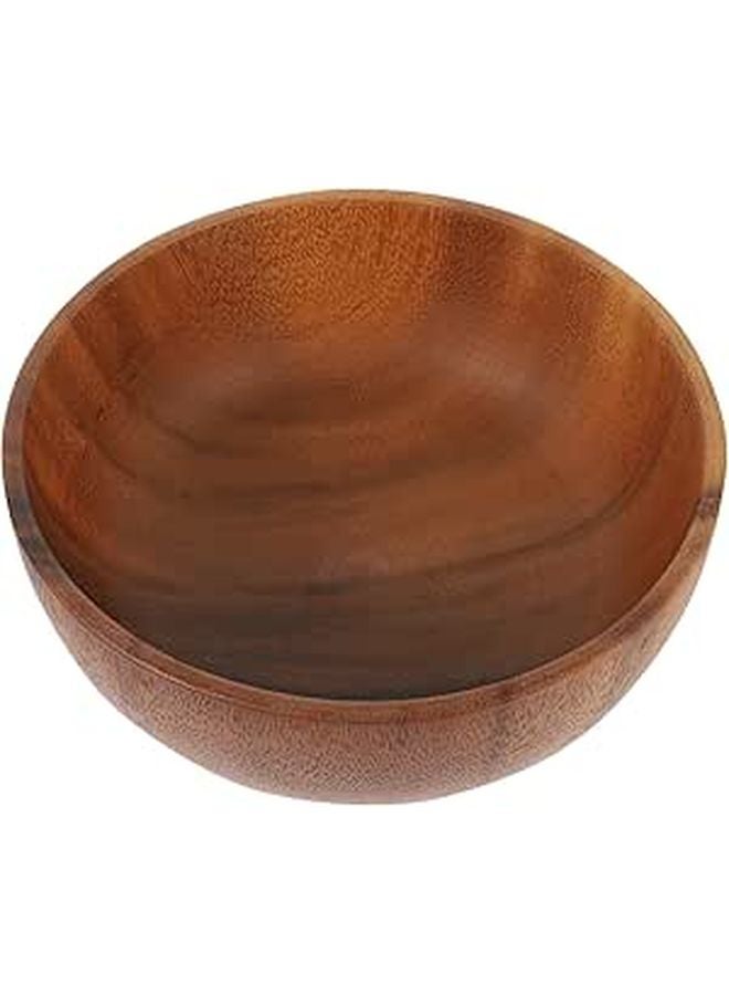Natural Wood Salad Serving Bowl 18cm Round For Kitchen And Restaurant Use - Image 1