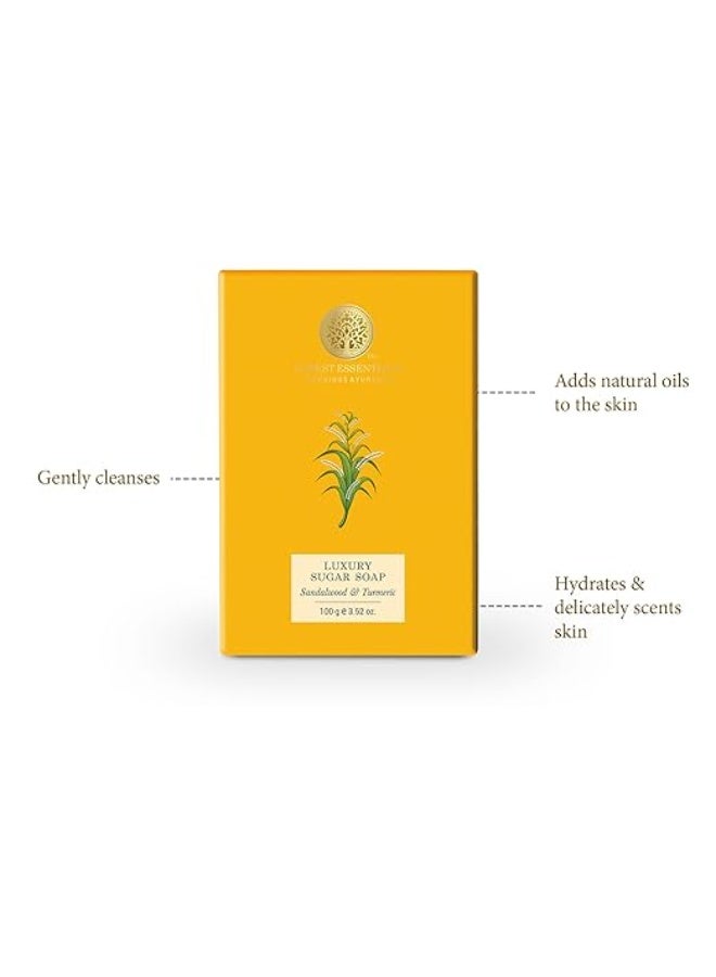 Forest Essentials Sandalwood & Turmeric Soap | Ayurvedic Scented Handmade Bath Soap | Gently Cleanses & Softens Skin | With Natural Oils & Raw Cane Sugar - Image 4