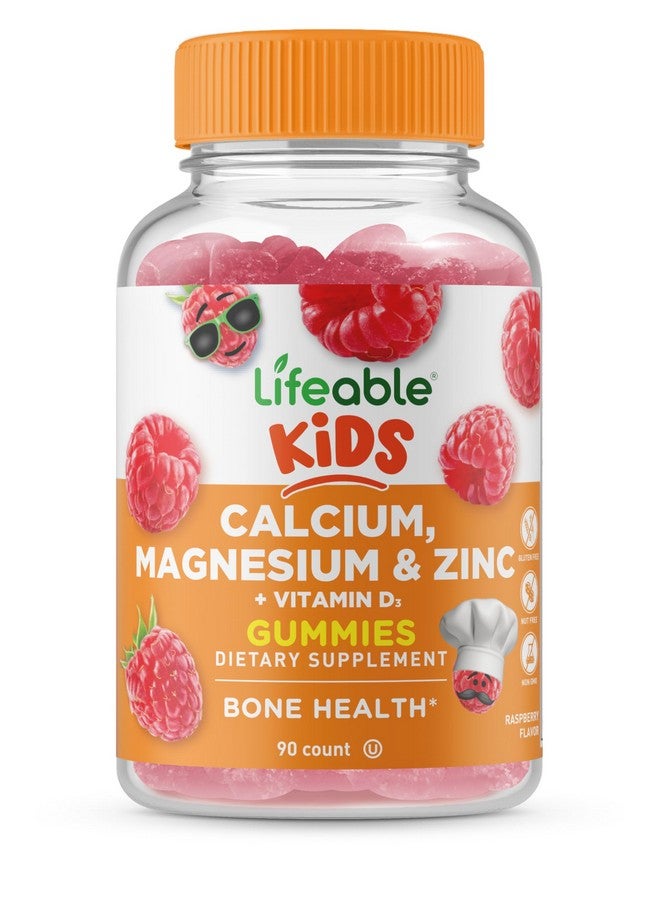 Lifeable Kids Calcium Magnesium Zinc Gummies | Calcium with Vitamin D3 | Great Tasting Calcium Supplements for Kids | Kids Calcium Gummies for Bone Health | Magnesium Calcium for Kids | 90 Gummies - Image 1