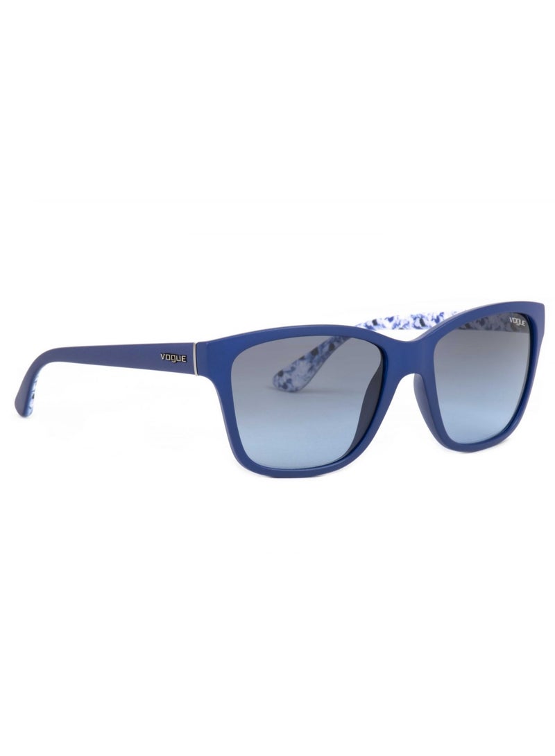 Vogue Full Rim Square Women Sunglass - VO 2896-S 2225/BF - Lens Size: 54 mm - Blue - Image 2