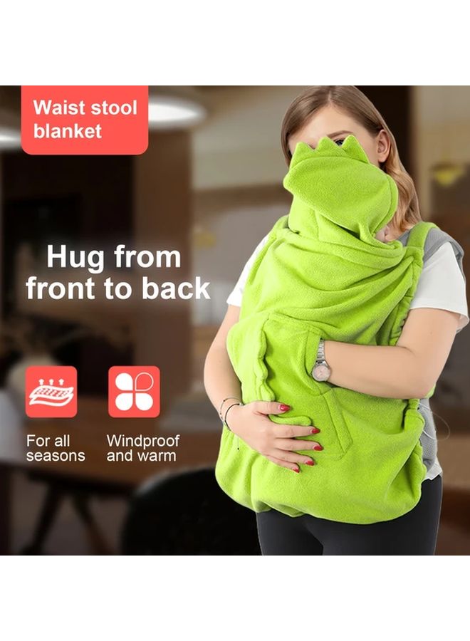 Green Cartoon Dinosaur Kids Waist Stool Windproof Cloak Multifunctional Cape Cold Protection Outdoor - Image 1