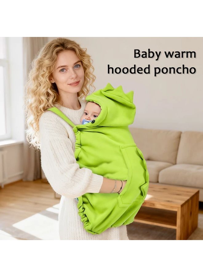 Green Cartoon Dinosaur Kids Waist Stool Windproof Cloak Multifunctional Cape Cold Protection Outdoor - Image 4