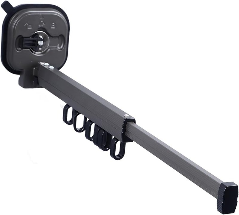 Aluminum Alloy Suction Cup Clothes Drying Rack Retractable Collapsible For Indoor Outdoor - Image 2