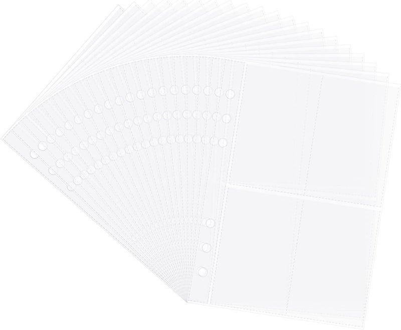 LingLingo Clear Double-Sided Refill Inner Pages for Transparent Jewelry Storage Book 6 Ring Binder, 20 Sheets 160 Pockets - Image 1