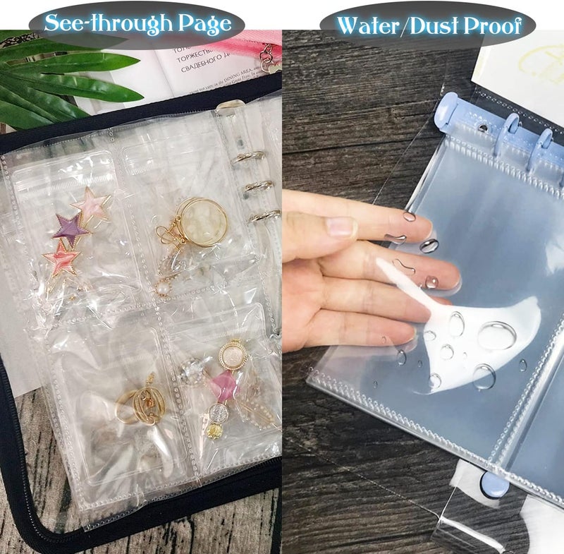 LingLingo Clear Double-Sided Refill Inner Pages for Transparent Jewelry Storage Book 6 Ring Binder, 20 Sheets 160 Pockets - Image 5