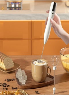 Generic Handheld Milk Frother 3 Speeds Adjustable White Blender Rechargeable 304 Stainless Steel Cream Whipper for Latte Chocolate  - Image 4