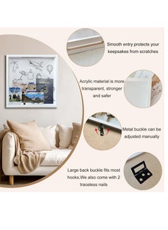 Excefore Keepsake Memory Box,Adventure Archive Box,Commemorative Box,Shadow Box with Slot,with Traceless Nails.Suitable for Tabletop and Wall Display,Traveler's Gift, 12in-Cartoon  - Image 3