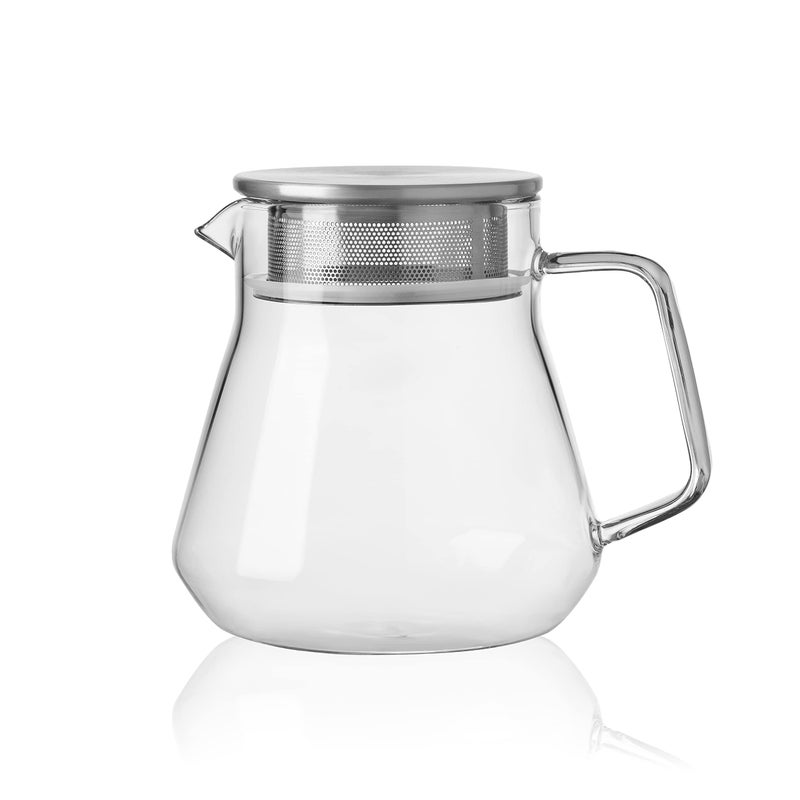 CNGLASS Small Glass Teapot with Stainless Steel Filter Lid15oz450ml Glear Tea Kettle Stovetop SafeBorosilicate Glass Tea Pots for Blooming and Loose Leaf Tea - Image 2