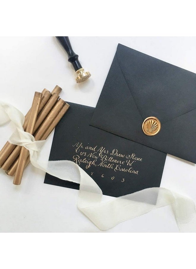 UNIQOOO - Mailable Glue Gun Sealing Wax Sticks For Wax Seal Stamp Metallic Antique Gold Great For Wedding Invitations Cards Envelopes Snail Mails Wine Packages Christmas Gift Ideas Pack Of 8 - Image 1