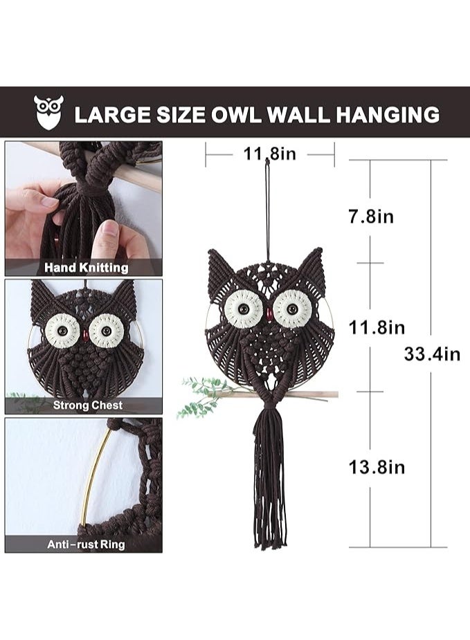 انتيكيانو مكرمية جدارية – ديكور يدوي من القطن – المقاس ‎33.4×11.8‎ بوصة (‎100×70‎ سم) - Image 3