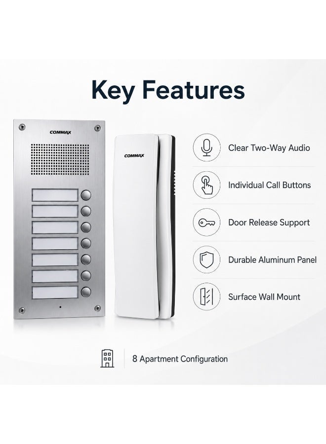 COMMAX Audio Door Intercom System for 8 Apartments - Image 4