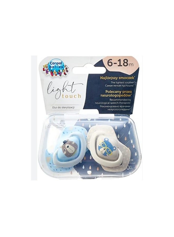 Canpol babies Silicone Soother Light touch 0-6m Symmetrical BONJOUR PARIS 2 pcs blue - Image 2