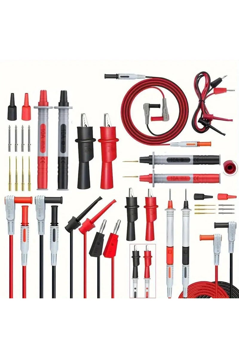 erorex P1308B 18pcs P1308B Test Lead Kit 4MM Banana Plug To Test Hook Cable Replaceable Multimeter Probe Te