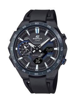 CASIO ساعة Edifice للرجال بسوار مطاطي تناظري ورقمي ECB-2200PB-1A 