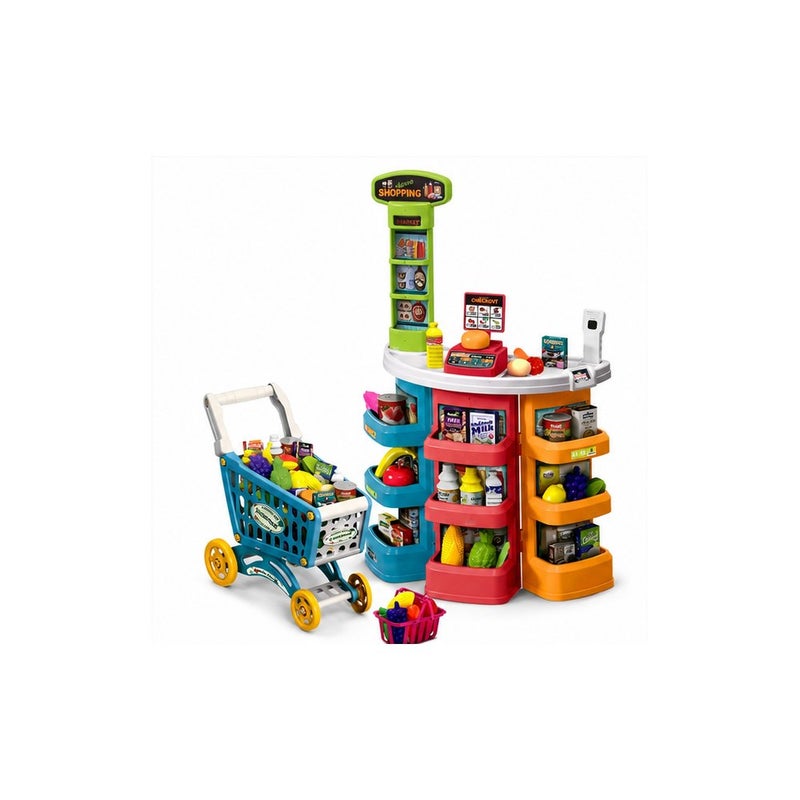 Kids Market Store Playset Toy with Shopping Cart and Accessories, Ages 3+ | Imagination Time - Image 1