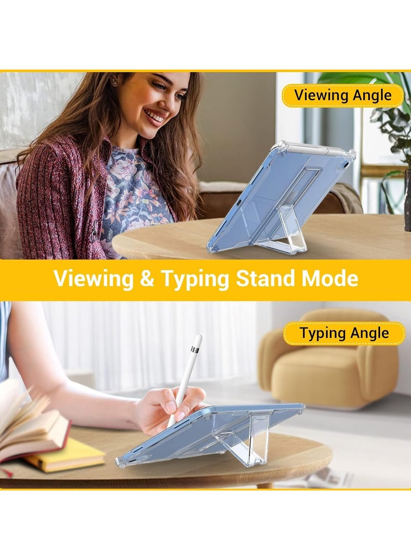 Transparent Stand Case for iPad 10 10.9-Inch, 2022/2023 10th GeneratioIpad A16 11th Generation 11 Inch 2025 Case Shockproof,Thin Slim Lightweight Anti-Yellowing Bumper, Kickstand Cover, with Pencil Holder - Clear - Image 2