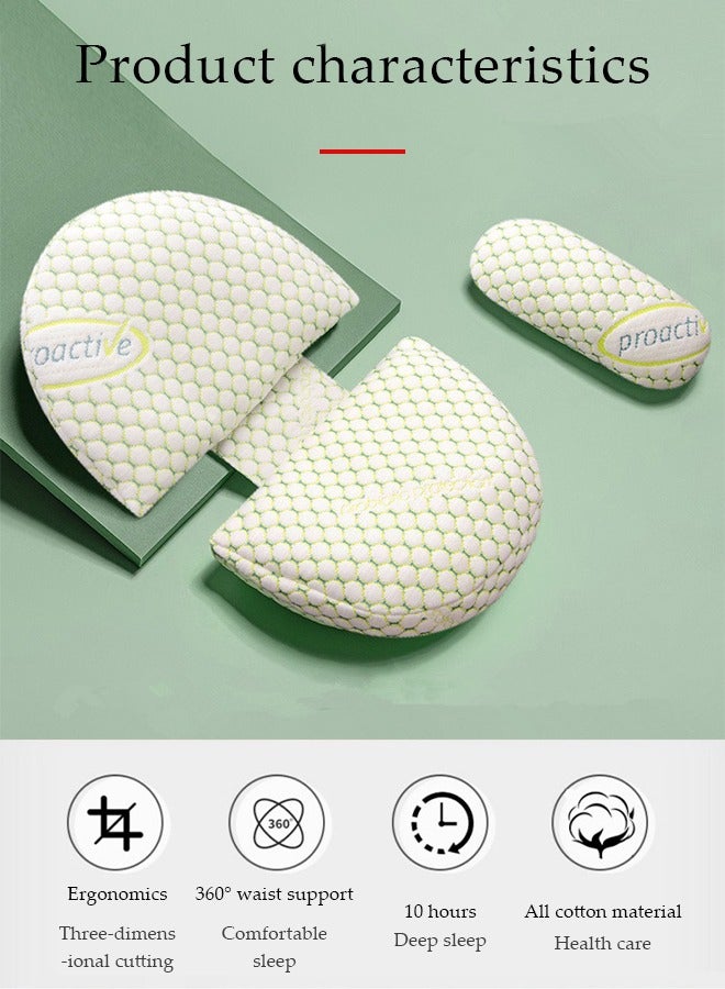 DUNISO Pregnancy Pillows, multifunctional waist protection pillow, U shaped cotton side sleeping pillow, with adjustable pillow, detachable and adjustable, 54x33x12cm, green - Image 3