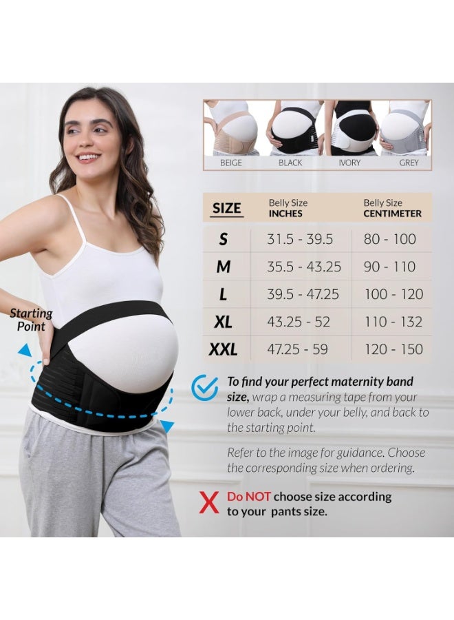 نيو تيك كير حزام الحمل - العلامة التجارية نيو تيك كير - حزام دعم الحمل - للخصر/الظهر/البطن، مشبك البطن - اللون الأسود أو البيج أو الأبيض., متوسط M, اسود, 1 - Image 2