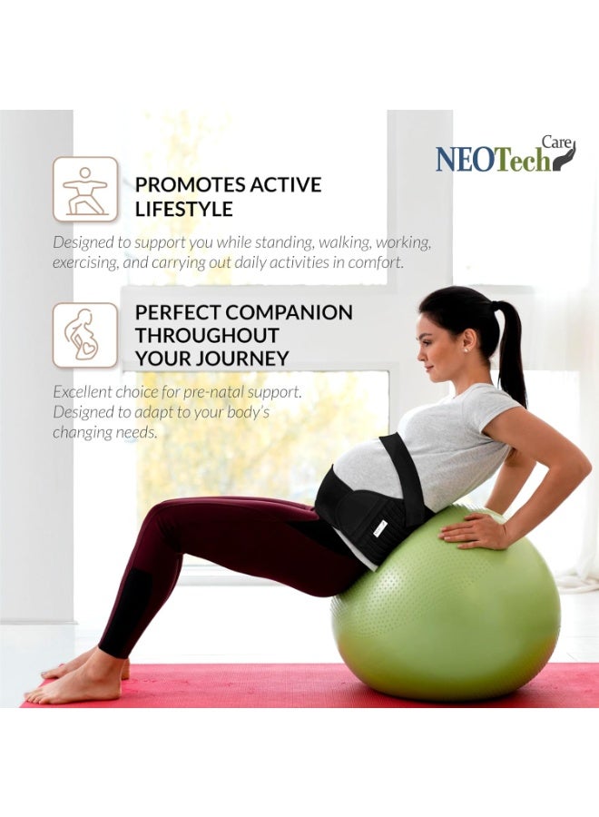 نيو تيك كير حزام الحمل - العلامة التجارية نيو تيك كير - حزام دعم الحمل - للخصر/الظهر/البطن، مشبك البطن - اللون الأسود أو البيج أو الأبيض., متوسط M, اسود, 1 - Image 4