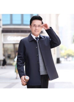 Generic Loose Casual Mens Jacket Single Row Button Dad Coat Spring Autumn Wear Comfortable Fit Long Sleeve Velvet Rabbit Fur Blend Wine red  - Image 3