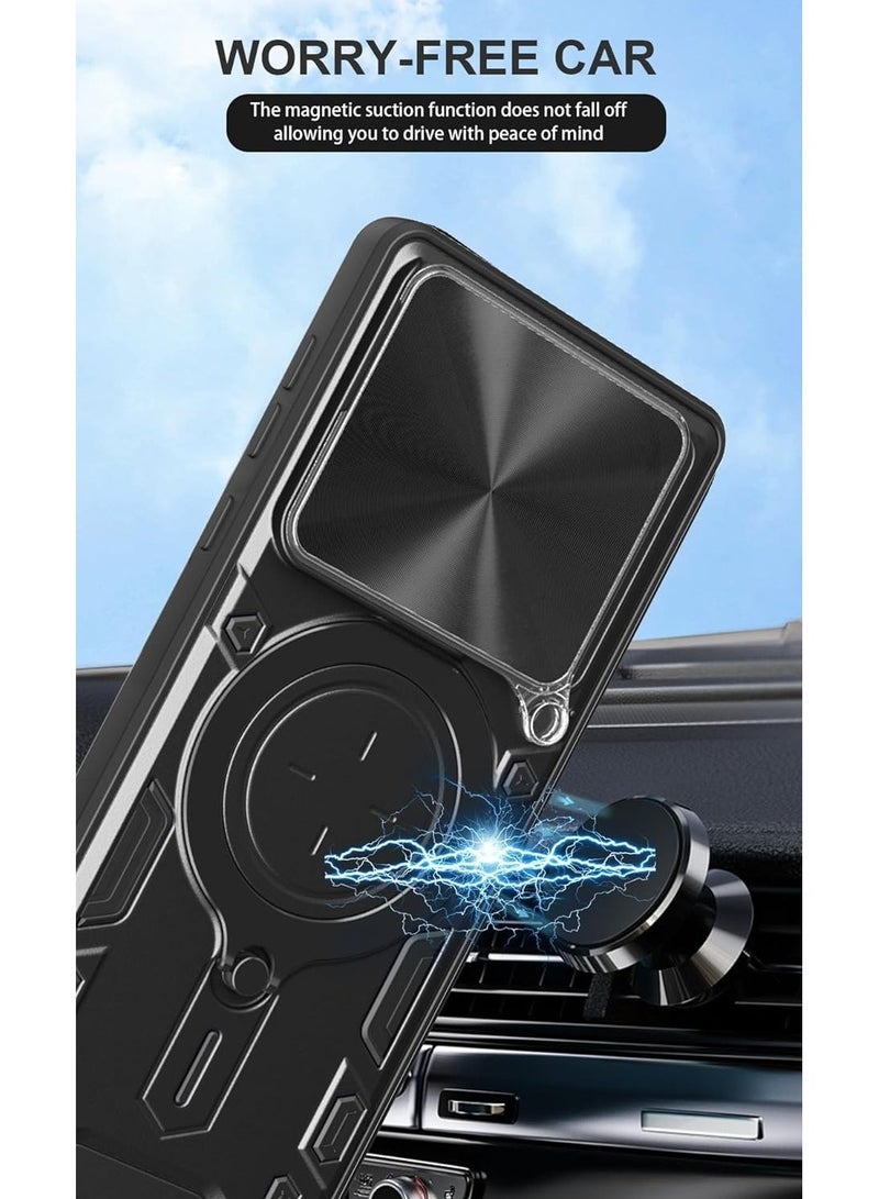 عام غطاء لجهاز Xiaomi 14T Pro (2024)، غطاء هاتف واقٍ مضاد للسقوط مع حماية للعدسة بنافذة زلقة وحامل حلقة مغناطيسية، وغطاء واقٍ شديد النحافة مضاد للصدمات. - Image 3
