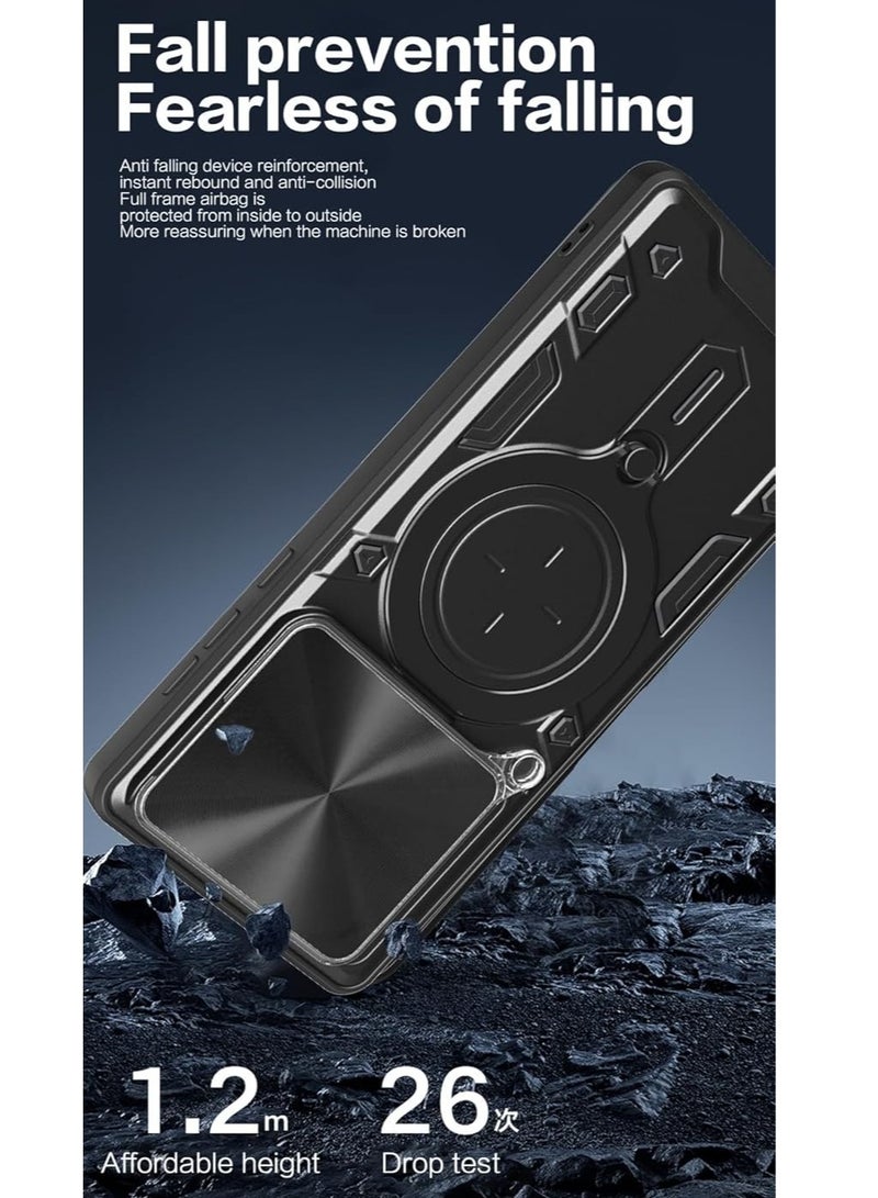 عام غطاء لجهاز Xiaomi 14T Pro (2024)، غطاء هاتف واقٍ مضاد للسقوط مع حماية للعدسة بنافذة زلقة وحامل حلقة مغناطيسية، وغطاء واقٍ شديد النحافة مضاد للصدمات. - Image 5