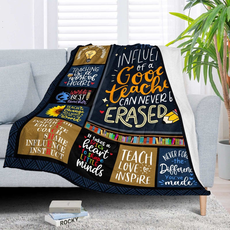 SIKLTY Teacher Gifts for Women  Teacher Appreciation Gifts Throw Blanket 60"" x 50""  Best Gifts for Teachers Women Men from Student  Teacher Birthday Gift Ideas  Thank You Gift for Teachers - Image 2