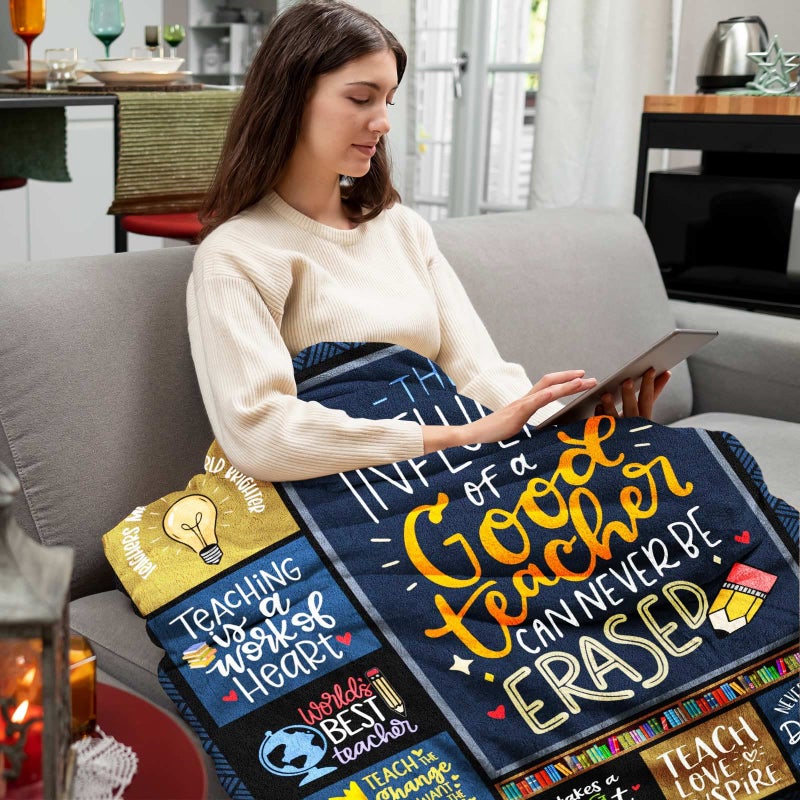 SIKLTY Teacher Gifts for Women  Teacher Appreciation Gifts Throw Blanket 60"" x 50""  Best Gifts for Teachers Women Men from Student  Teacher Birthday Gift Ideas  Thank You Gift for Teachers - Image 3