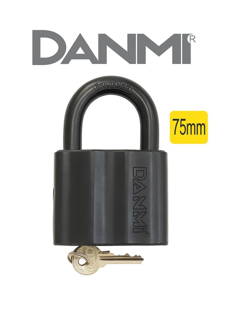 DANMI 75mm Heavy-Duty Padlock – Copper-Core Cylinder, Protected Body & Hardened Shackle + 3 Keys – Industrial/Outdoor Use – Model ART: 900375 - Image 3