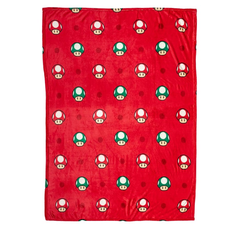 Franco Franco Nintendo Super Mario Toad Kids Bedding Super Soft Plush Throw Blanket  46 in x 60 in  (Officially Licensed Product) - Image 1