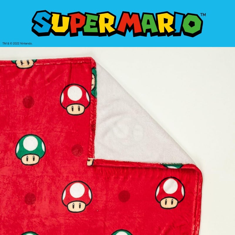 Franco Franco Nintendo Super Mario Toad Kids Bedding Super Soft Plush Throw Blanket  46 in x 60 in  (Officially Licensed Product) - Image 5