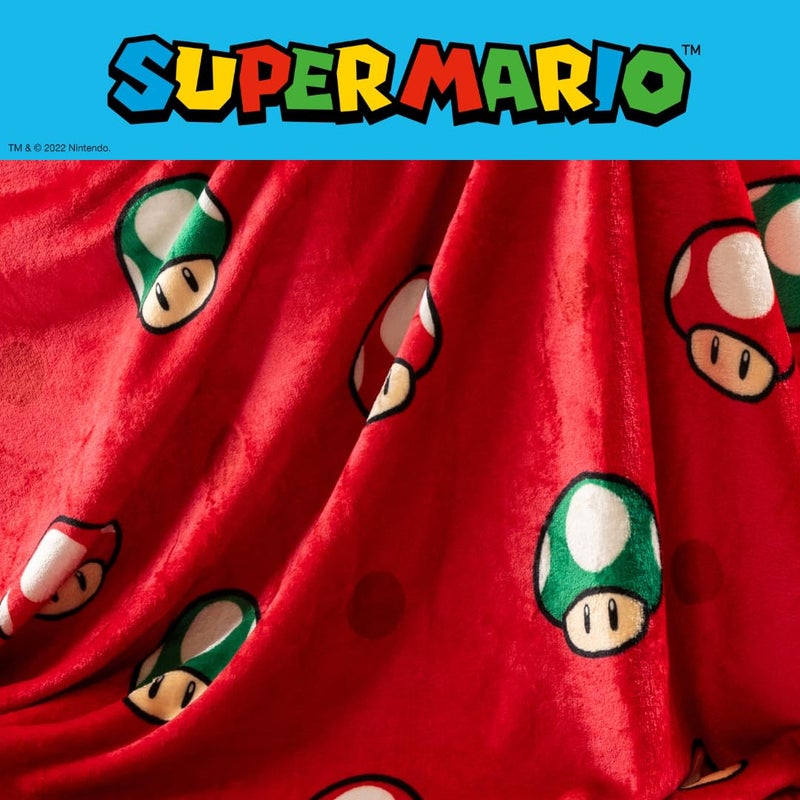 Franco Franco Nintendo Super Mario Toad Kids Bedding Super Soft Plush Throw Blanket  46 in x 60 in  (Officially Licensed Product) - Image 4