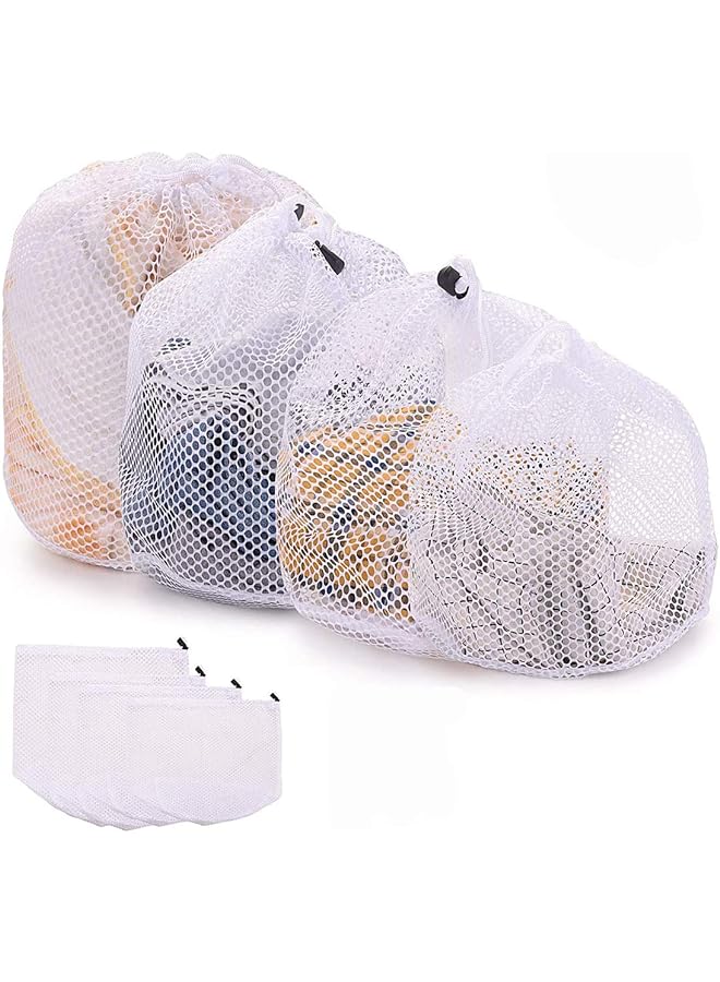 Zaboon 4Pcs Mesh Laundry Bags Laundry Net Bag Drawstring Reusable Durable Washing Net Bag For Clothes Underwear Delicates Socks Baby Clothes Bra Shoes Knitted Garments - Image 1