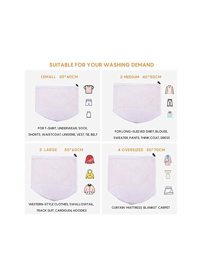 Zaboon 4Pcs Mesh Laundry Bags Laundry Net Bag Drawstring Reusable Durable Washing Net Bag For Clothes Underwear Delicates Socks Baby Clothes Bra Shoes Knitted Garments - Image 2