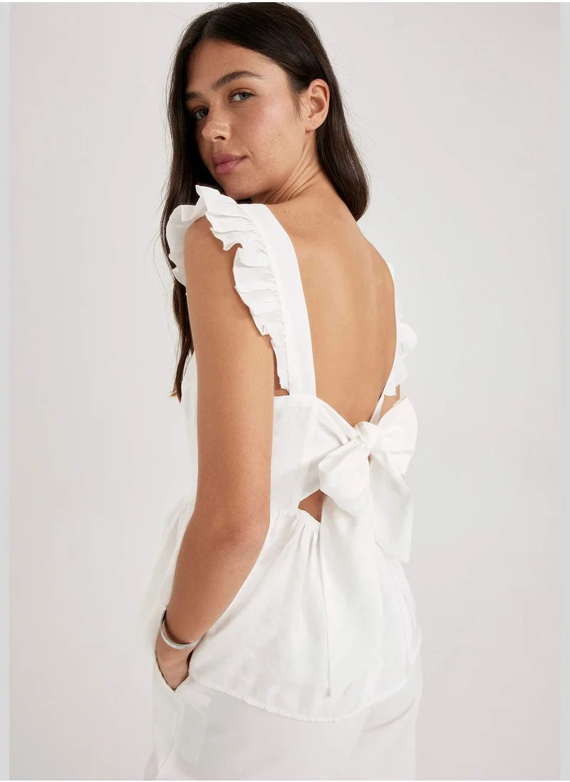 ديفاكتو Woman Strapless Woven Sleeveless Blouse