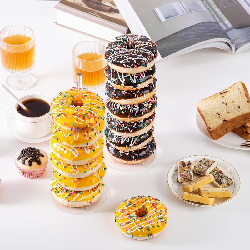 HENABLE 4PCS Acrylic Donut Display Stand Tower - Dessert Table Holder for Donuts, Bagels & Doughnuts - Perfect for Parties, Christmas, Birthday & New Year - Image 3