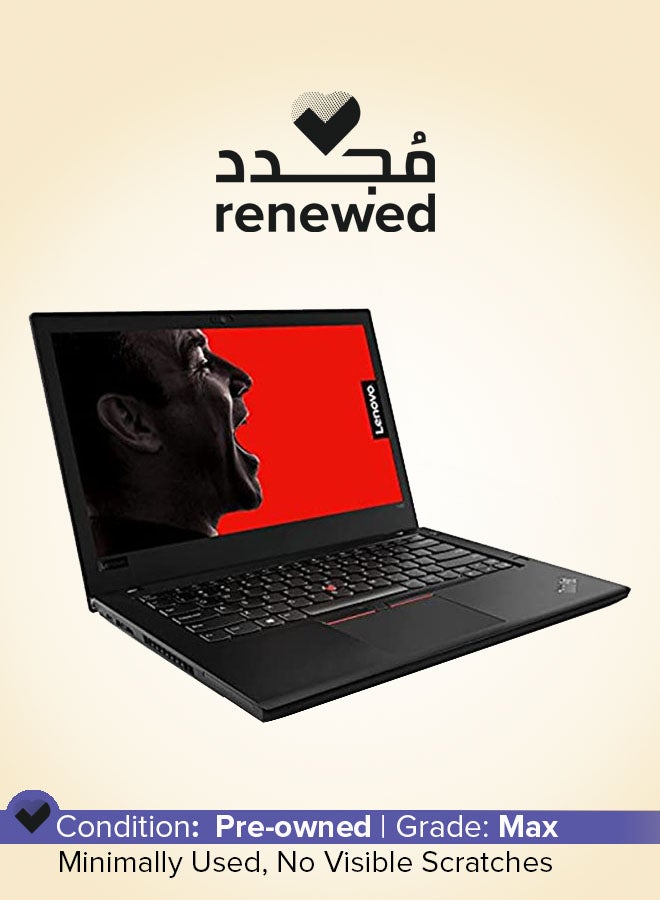 Lenovo Renewed - ThinkPad T480 Laptop With 14-Inch Full HD Diplay,Core i5/7th Gen/8GB RAM/256GB SSD/Intel HD Graphics English Black