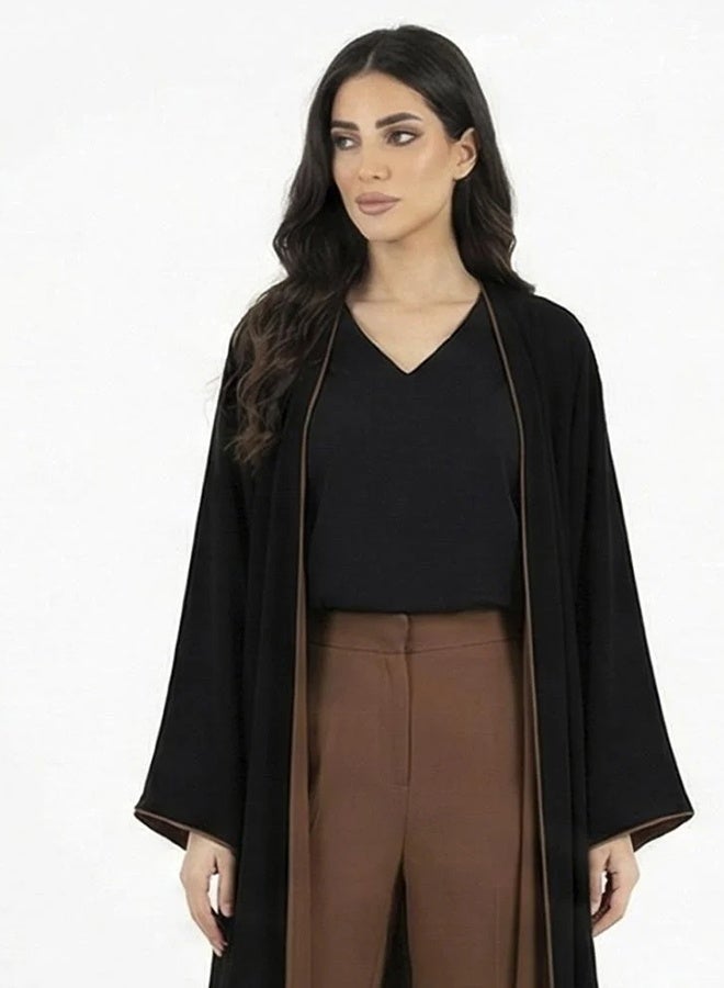 عبايات حوراء عباية دبل فيس باللون الاسود و البني - Image 5