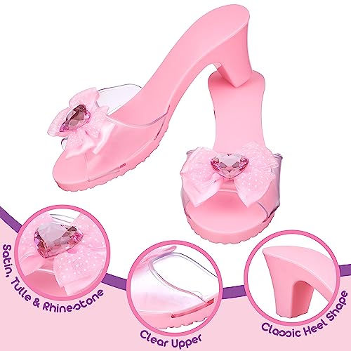 PRINCESS EXPRESSIONS 3-Pack Princess Shoe Set - Dress Up Royalty Kids Heels Slip On Shoes - Pastel Colored Princess Dress Up Shoes, Pretend Play High Heels For Kids - Fits Toddler Size 7-10 - Image 4