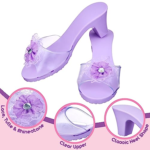 PRINCESS EXPRESSIONS 3-Pack Princess Shoe Set - Dress Up Royalty Kids Heels Slip On Shoes - Pastel Colored Princess Dress Up Shoes, Pretend Play High Heels For Kids - Fits Toddler Size 7-10 - Image 5