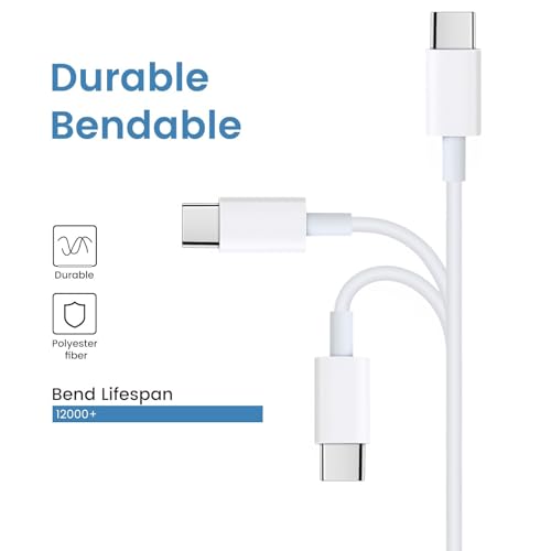 Smays USB C to USB C Cable 20-Pack Bulk, 3ft Type C Charging and Data Cord Multipack White - Image 3