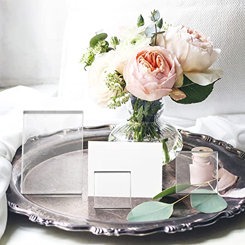 Amyhill 6 Pcs Acrylic Blocks Wedding Flat Lay Props Acrylic Styling Photography Clear Stamp Display Block Set Props Wedding for Scrapbooking Crafts(Square) - Image 5