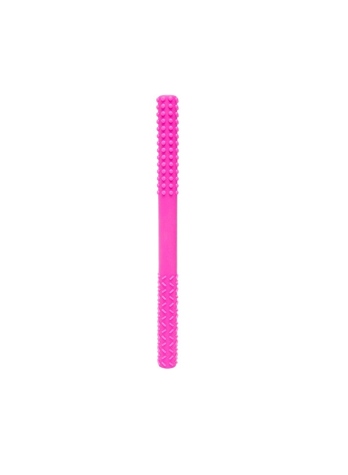 platube Baby Teething Tube, Soft And Durable Infant Teething Toys, Easy To Clean Hollow Silicone Baby Teether, Lightweight And Flexible Chew Straws For Toddlers, (1pc, Old Style Pink) - Image 1