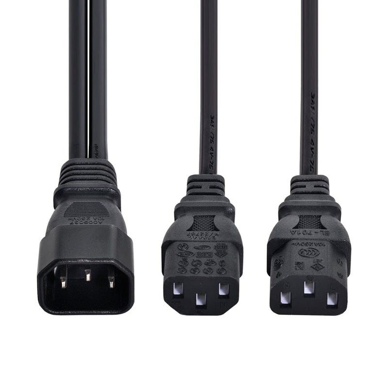 Chenyang محول كابل تمديد طاقة شنيانغ IEC 320 C14 ذكر 1 إلى 2 أنثى C13 Y - Image 4