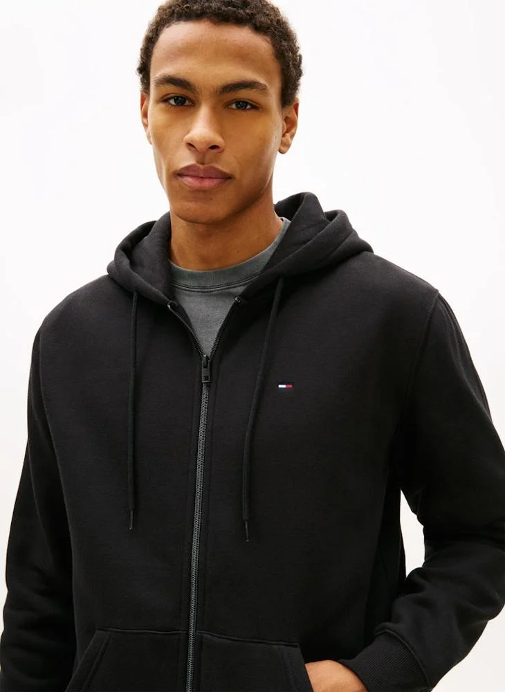 Tommy Jeans Black Tommy Flag Brushed Fleece Tracksuit for Men | Best Price UAE